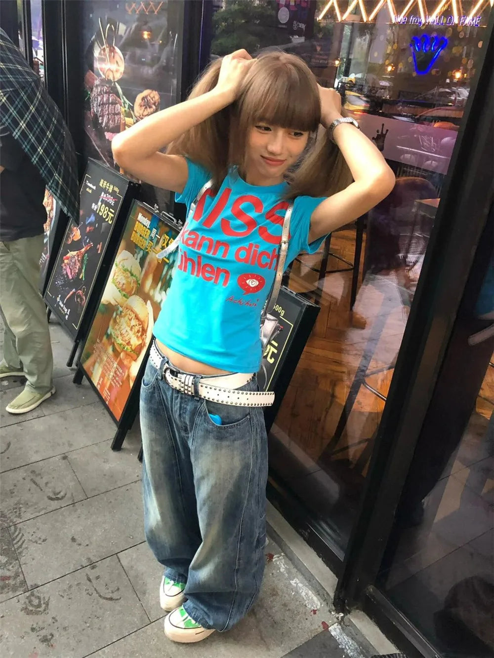 Y2k Letter Print T-shirt American Japanese Retro 90s Fashion 2000s