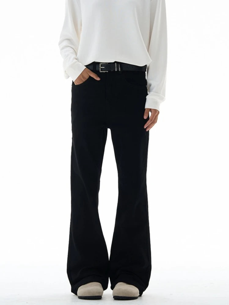 Men's Flared Pants Solid Stretch New Slim Wide Legs Fashion Trousers