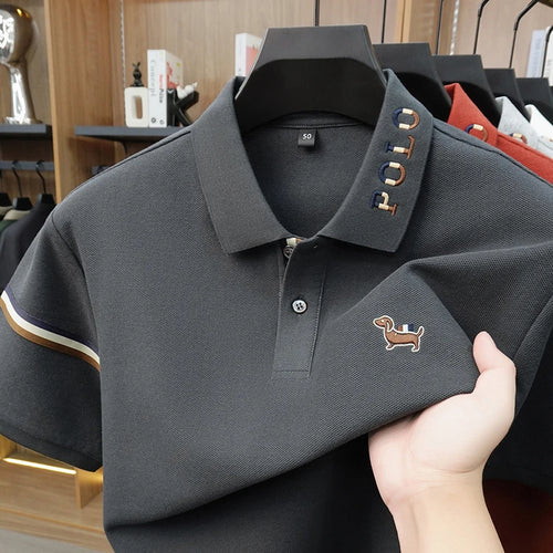 100% pure cotton short sleeve polo shirt summer comfort men's T-shirt