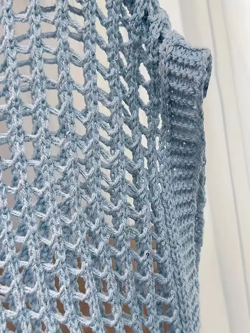 2026 New Women's Summer Knit Openwork Tank Top