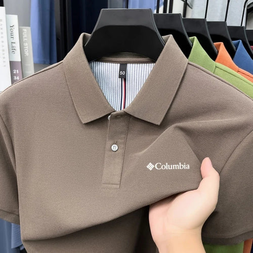 100% pure cotton 2026high-end brand men's short sleeve polo shirt
