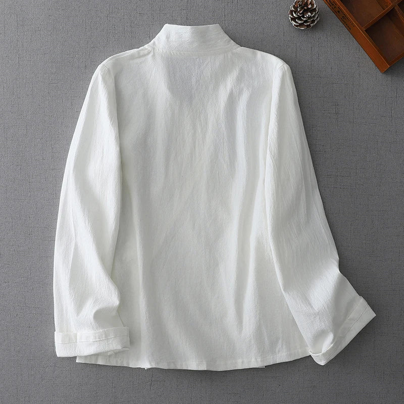 Chinese Style Women's Wrap Tie-Front Kimono Shirt Blouse Spring Summer