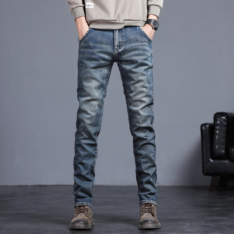 2026 Spring New Jeans Men's Slim Fit Straight Pants ClassicTrendy