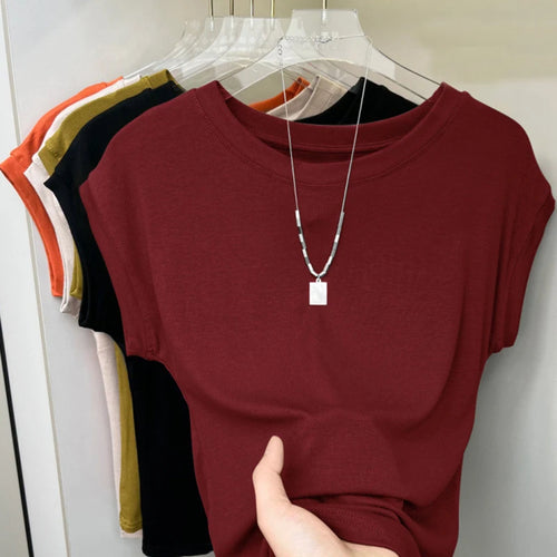 1pcs Women T Shirt Summer Sleeveless Round Neck Breathable Loose