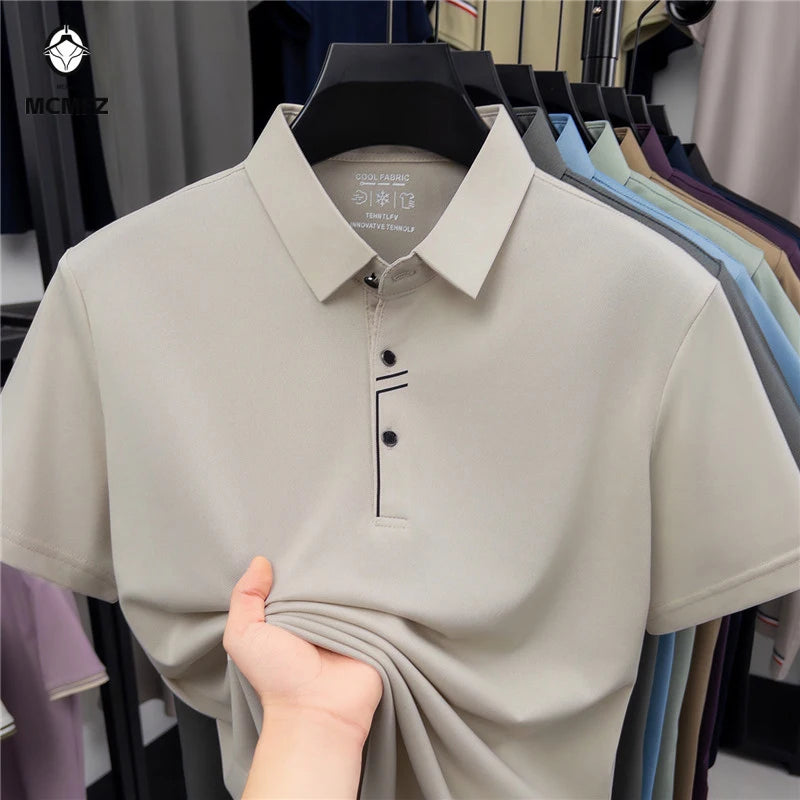 Mens Polo Shirt Short Sleeve Casual Business Style Lightweight