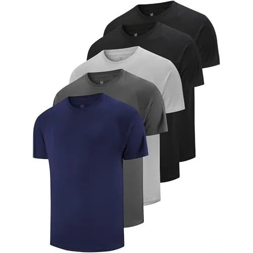 5-Pack European and American men's quick-drying T-shirt summer