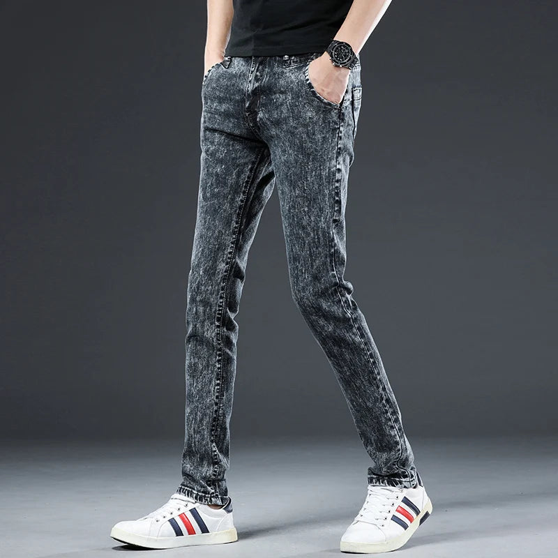 2024 Classic Korean Fashion Street Trendy Men Skinny Retro Snowflake