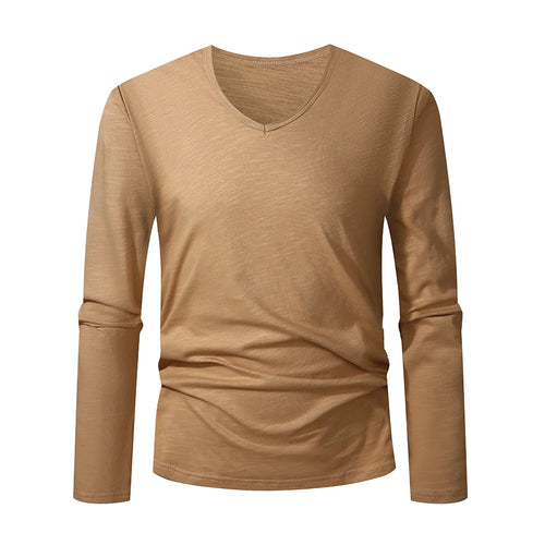 100% Cotton Men T Shirt Long Sleeve High Quality Male Tshirt Casual