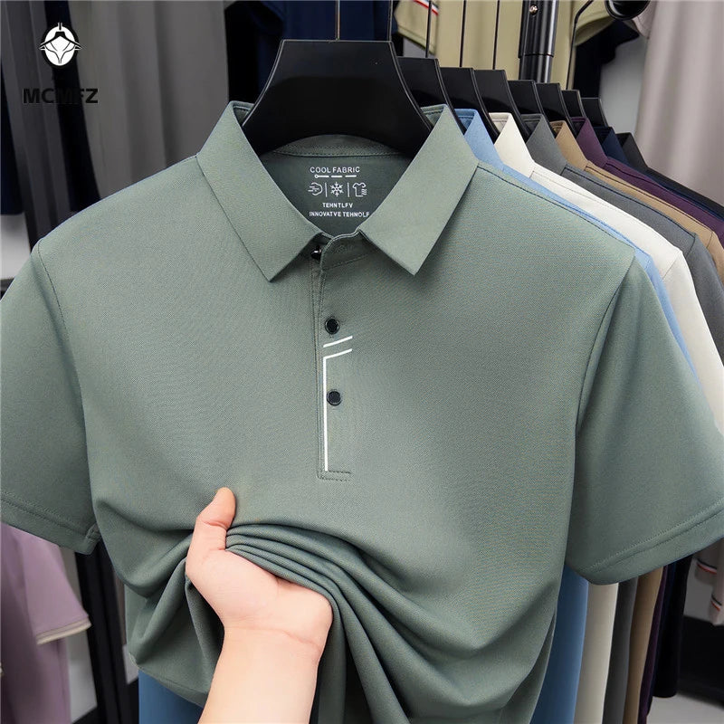 Mens Polo Shirt Short Sleeve Casual Business Style Lightweight