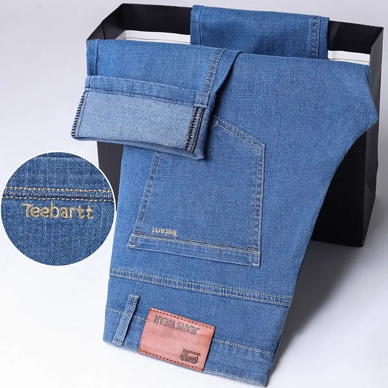 New Men Light Luxury Stretch Slim Fit Pants Comfortable Soft Business