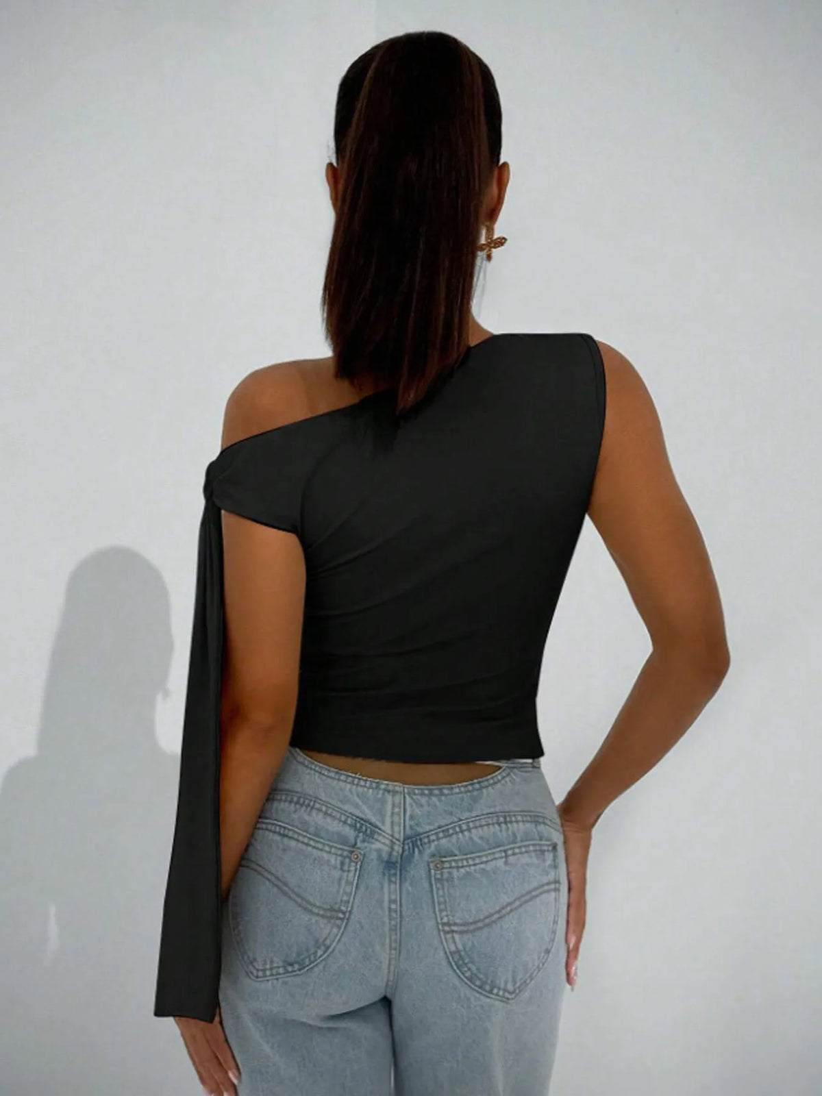 Women's 2026 New Asymmetrical Neck Tie Top – Sleeveless Slim Fit