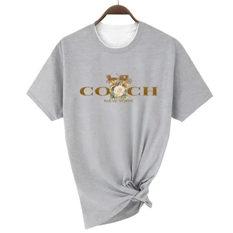 Spring/Summer 2026 Women's T-shirt Luxury Printed O-neck Top Pattern