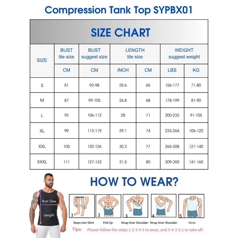 Mens Shapewear Hide Gynecomastia Compression Tank Tops Men Body Shaper