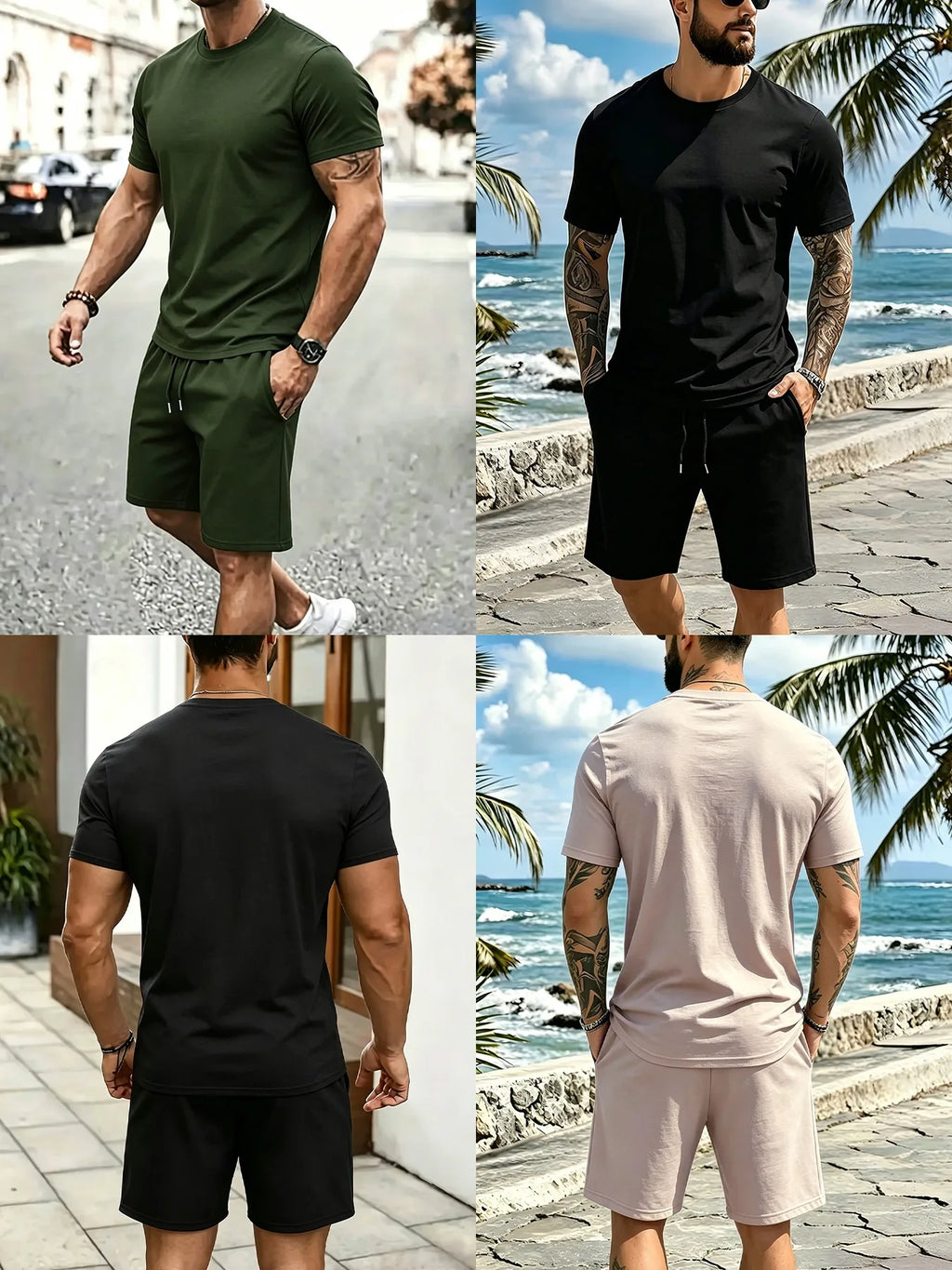 T Shirt For Men Summer Cotton Tops Solid Colors Blank Tshirts O-neck