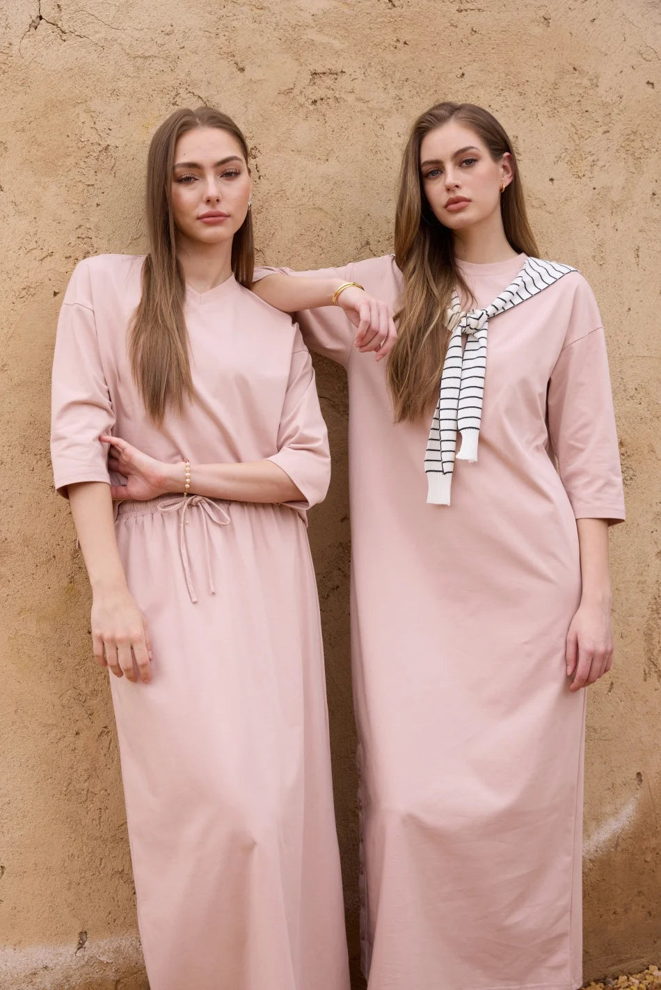 AS SS26 oversize loose T-shirt dress + V neck T-shirt  + skirt  set