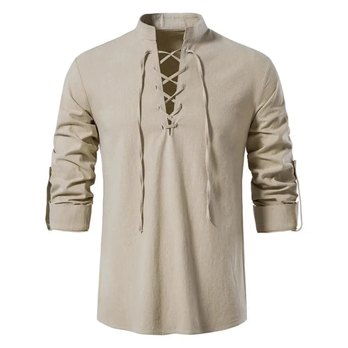 King Billion Men's Shirts Casual Men Cotton Linen Long Sleeve T-shirt