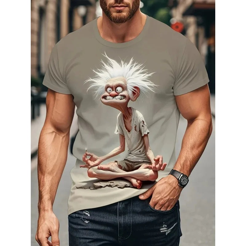 Summer Fun for Men's T-Shirt 3D Graphic Abstract Stylish O-Neck Short