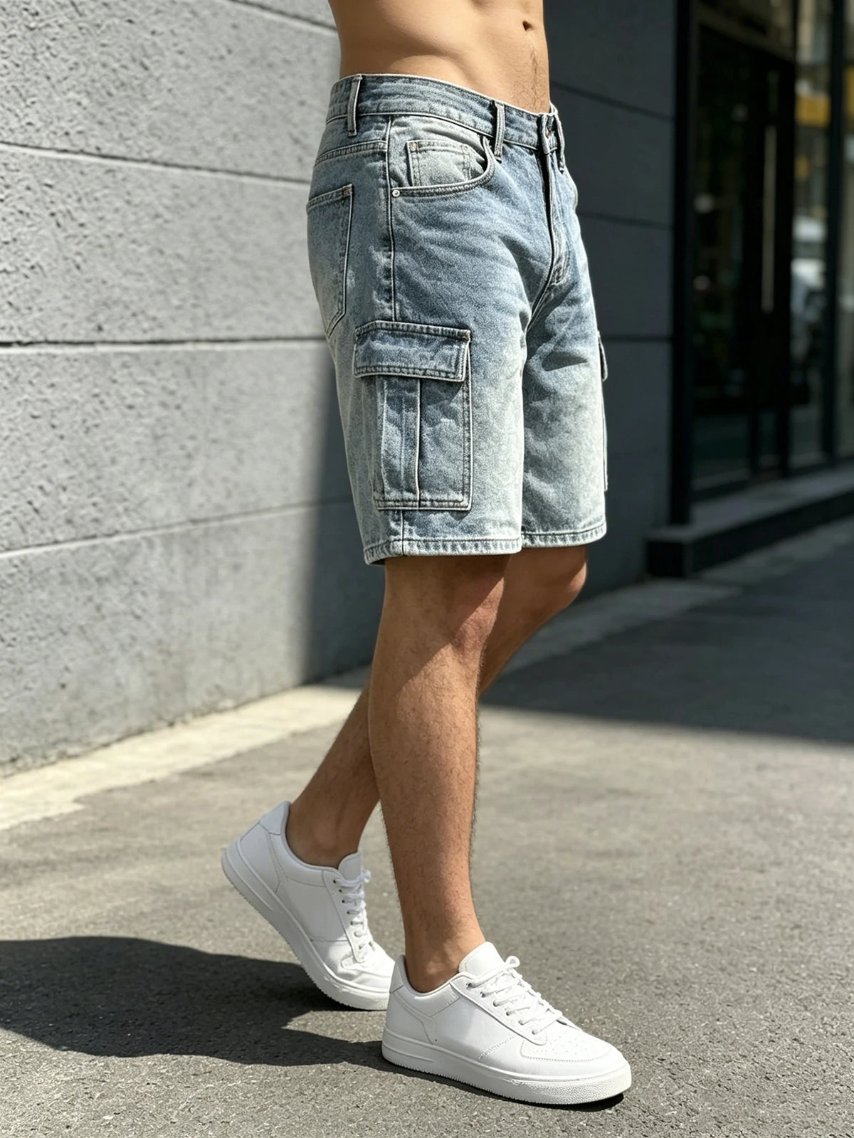 Men Workwear Jeans Denim Pants Clothing Trousers Shorts Men's Casual