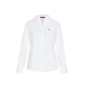CH Letter Embroidered Solid Color Long Sleeve Shirt Women Point Collar
