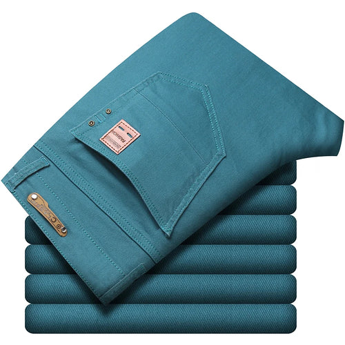 2024 Autumn New Men's Bright Stretch Fit Jeans Trendy Denim