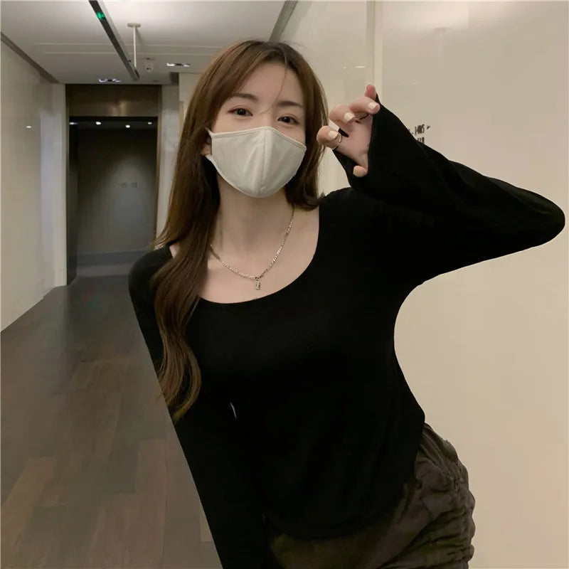 Women's temperament elegant bottoming thin section long-sleeved