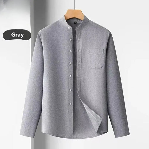 100% Cotton Oxford Mens Dress Shirts Long Sleeve Basic Stand Collor