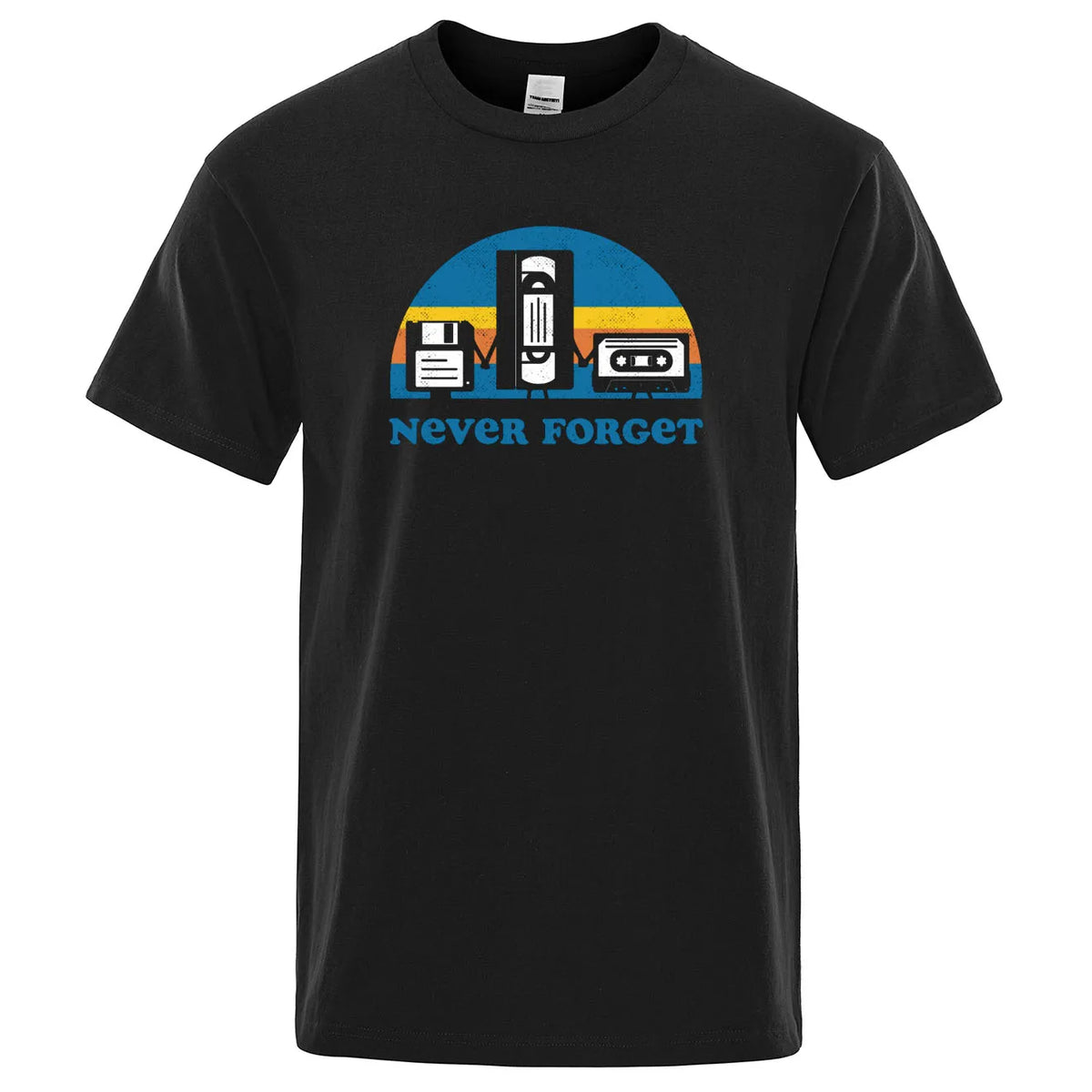 Never Forget Sarcastic Graphic Music Funny Printed T-Shirt Men Loose