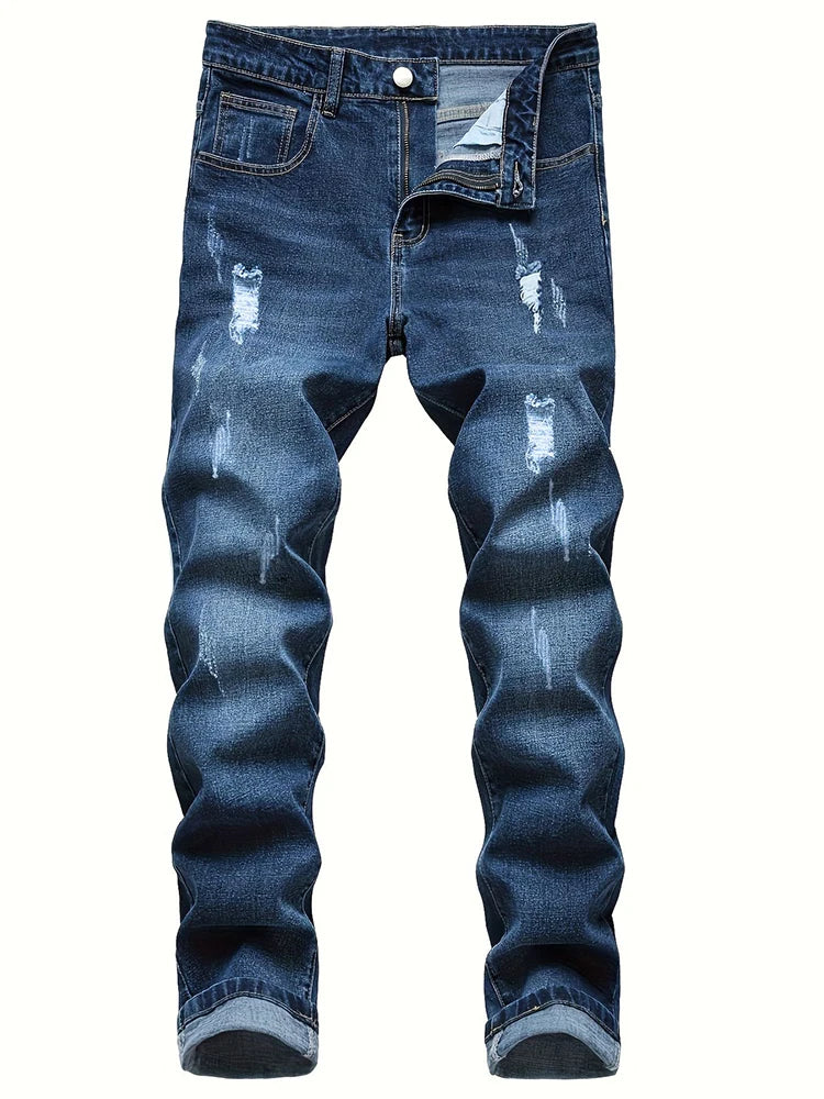 New men's plus size slim fit jeans high stretch casual denim shorts