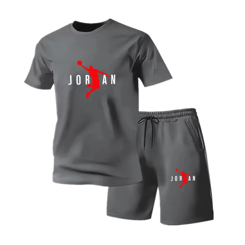 Trendy Youth Mens 2Pcs Casual Tracksuit Short Sleeve Graphic Tee +