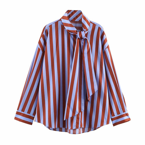 Women New Music Festival Chic Blouse Women's Loose Fit Striped Shirt
