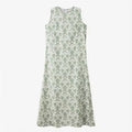 Autumn Winter Casual Women Cotton Linen Shirt Fashion Print Long Dress