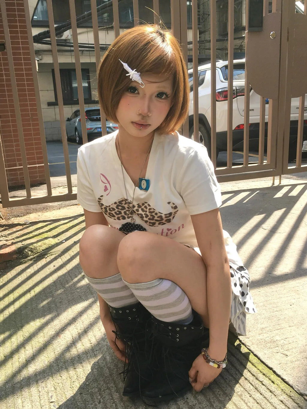 Tonngirls Y2k vintage T Shirt Women Short Sleeve Leopard-print