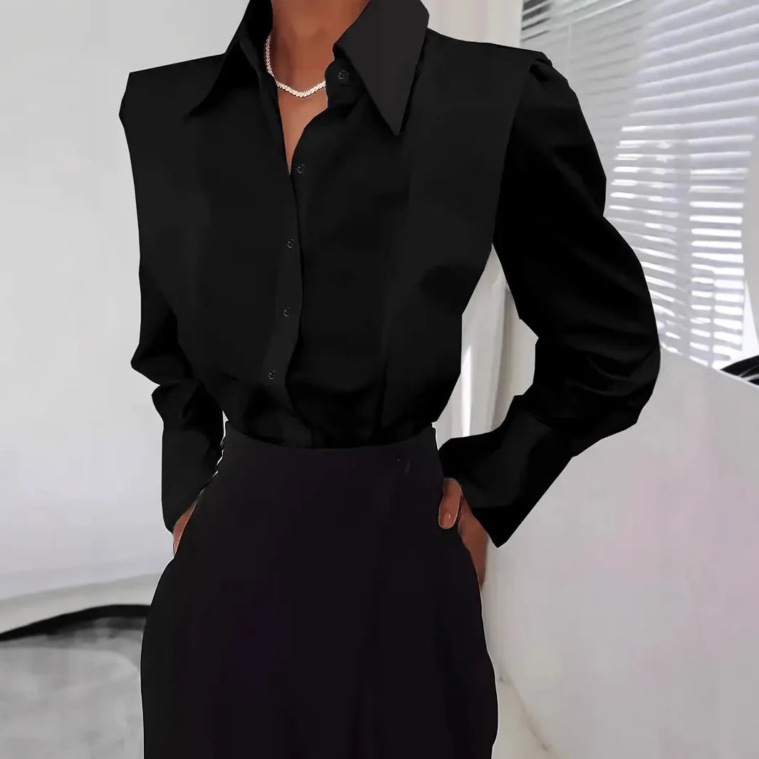 Autumn New White Shirt Women's Fashion Elegant Casual Long Sleeve
