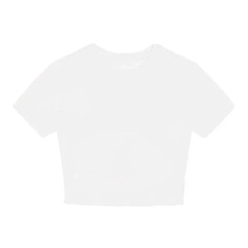 Summer 2026 Solid Basic Short Sleeve Womens Tshirt Casual Black White
