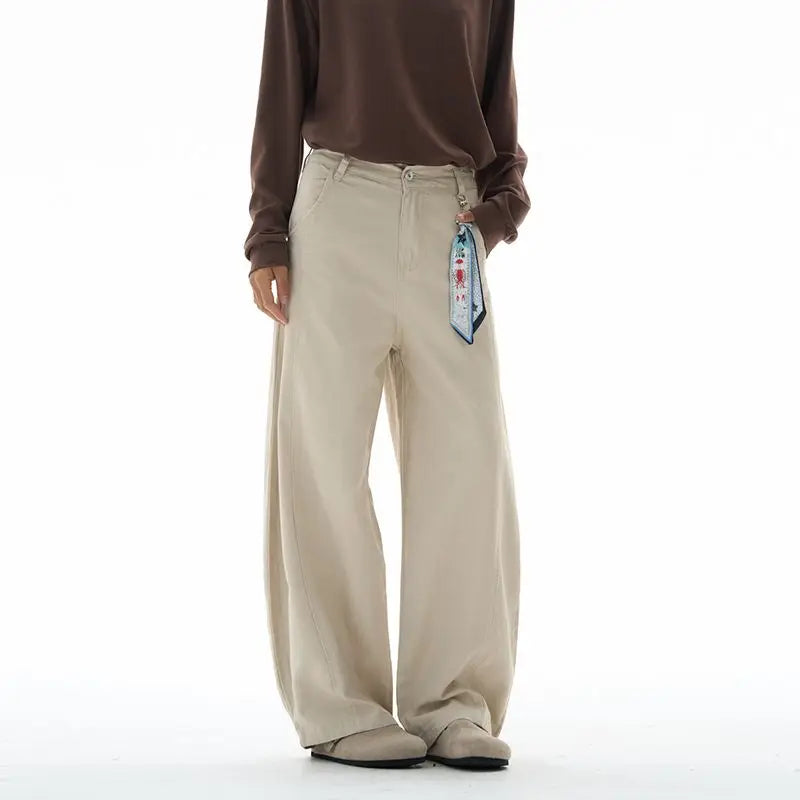 Baggy Wide-leg Jeans 100% Cotton Comfortable Breathable Autumn Casual