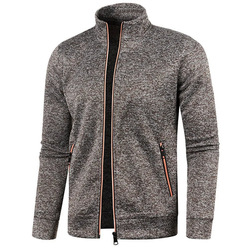Men Zipper Jackets Standing Collar Sweatshirt Outdoor Streetwear