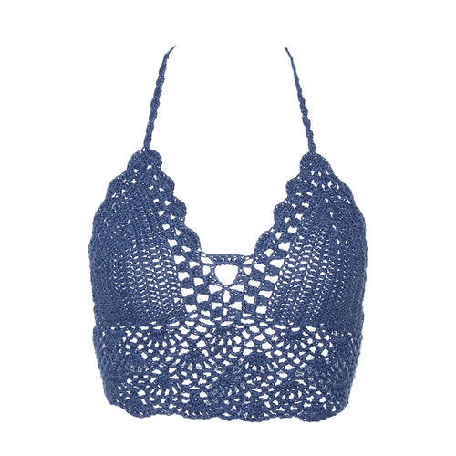 Women Summer Sexy Bikini Crochet Crop Top Boho Beach Camisoles Knit