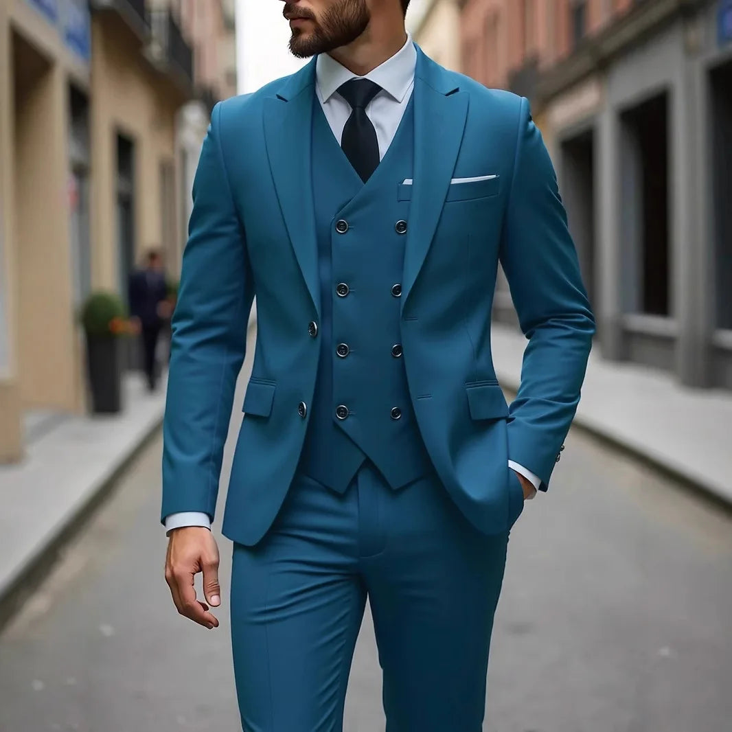 Classic Wedding Tuxedos Slim Fit Bridegroom For Men 3 Pieces Groomsmen