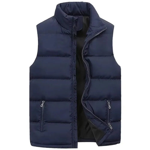 Mens Vest Jacket Warm Sleeveless Jackets Winter Waterproof Zipper Coat