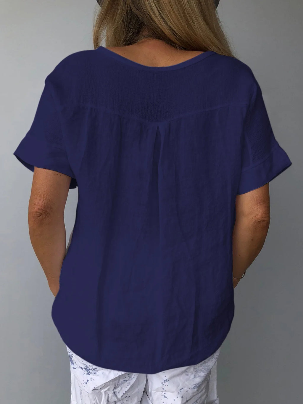Women Solid Colour Cotton Linen Blouse Top 2026 Summer Casual Harajuku