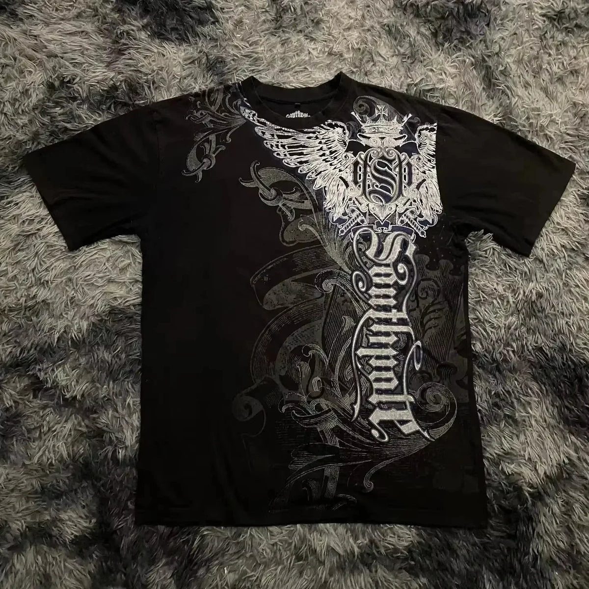 Classic Y2K Gothic Style T-shirt Print Oversized T Shirt High Street