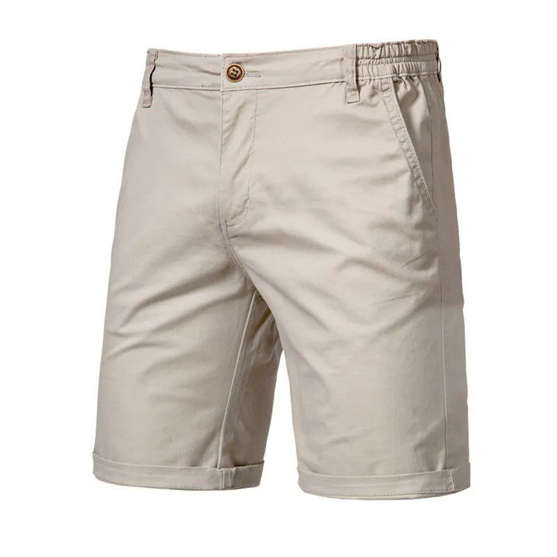 2021 New Summer 100% Cotton Solid Shorts Men High Quality Casual Business Soci