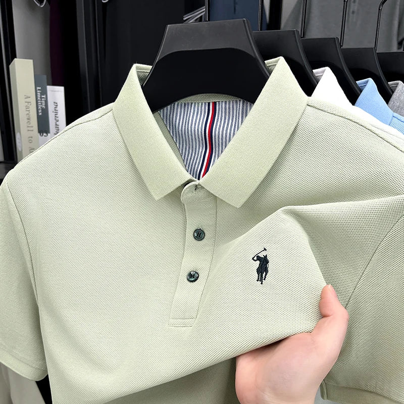 100% pure cotton short sleeved men's polo shirt summer fashion