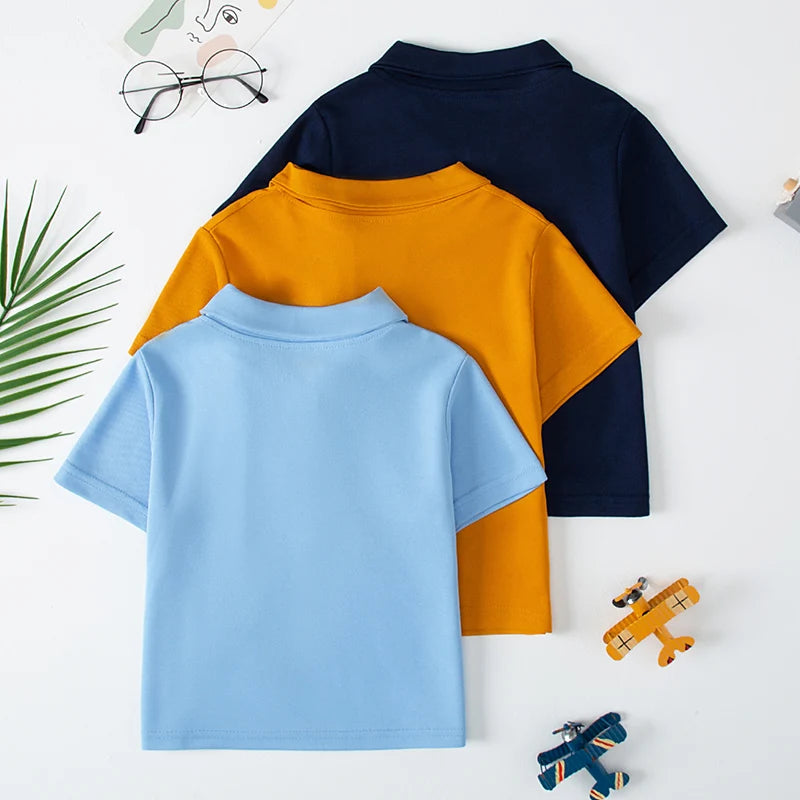 1/3 Pack Children's Solid color POLO Shirt Boy Handsome Fashion