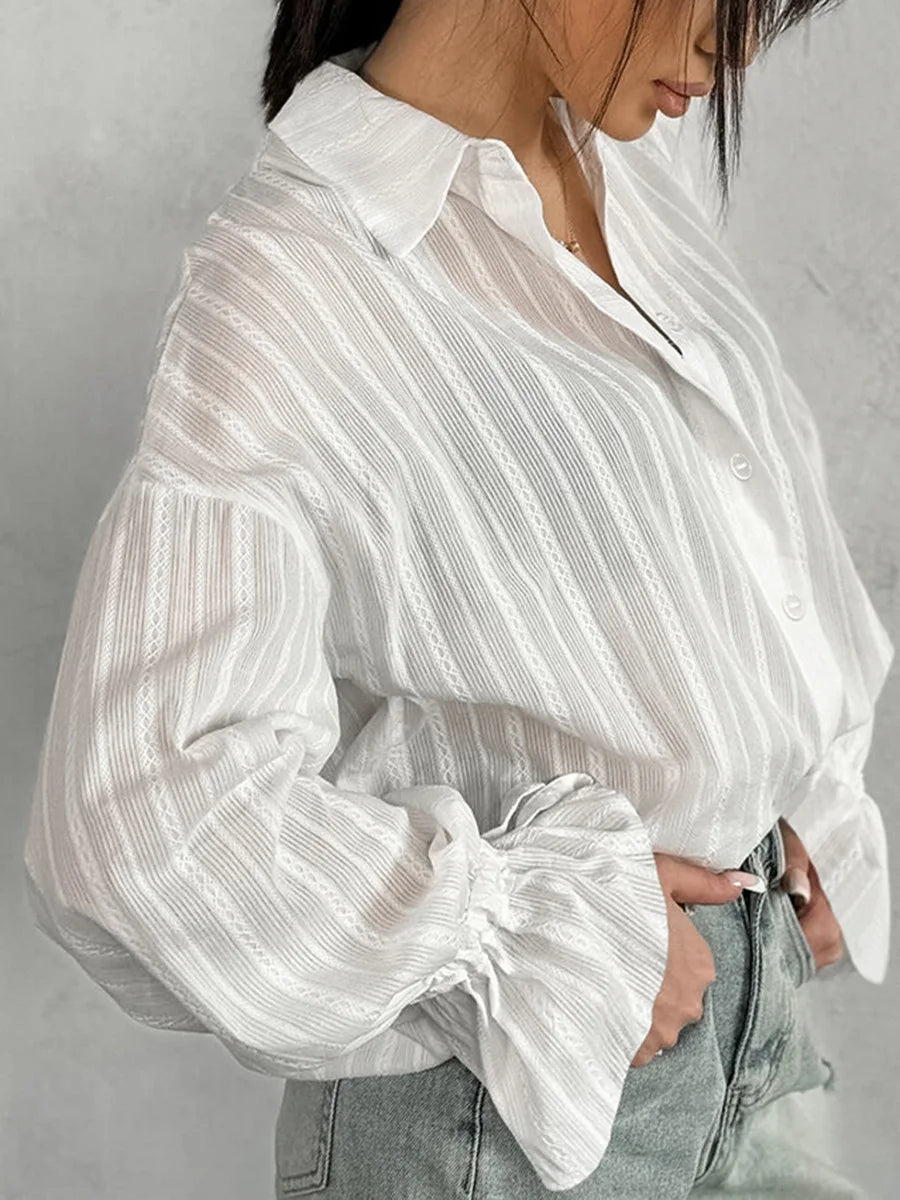 CGC New 100% Cotton Women Blouse Korean Popular Clothes Casual Loose