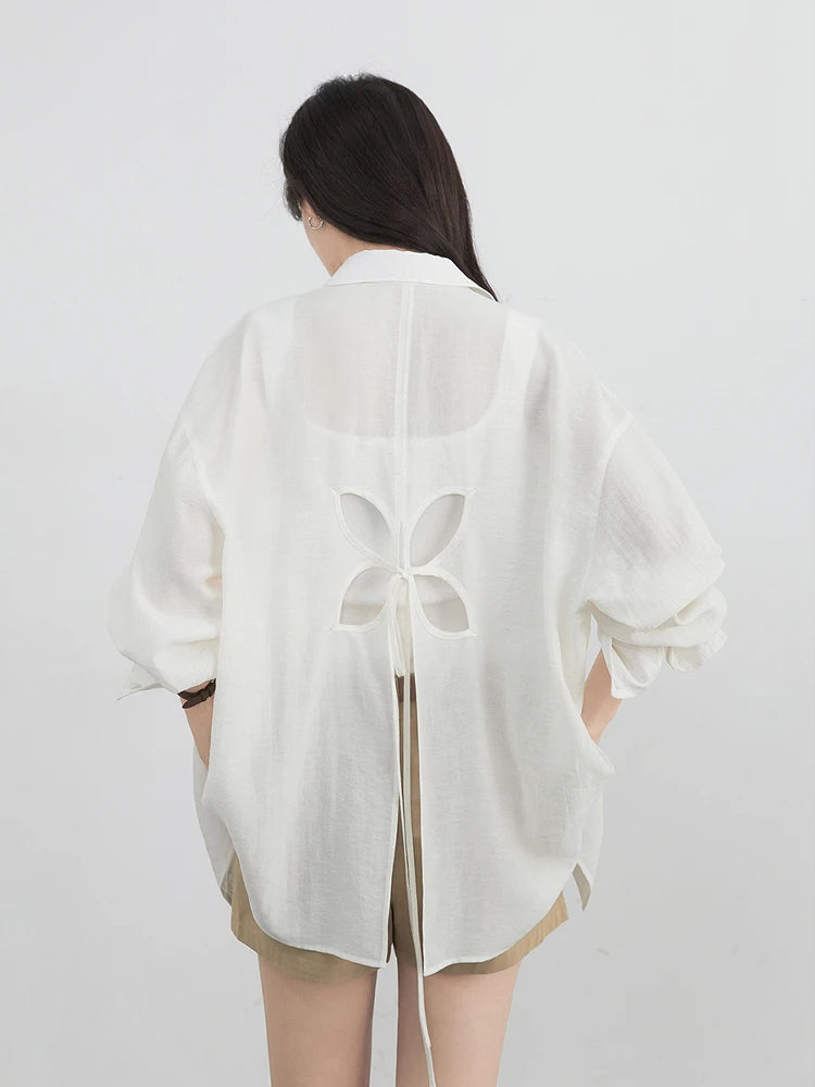 CHIC VEN Women Long Sleeve Shirts Solid Loose Casual New Style Design