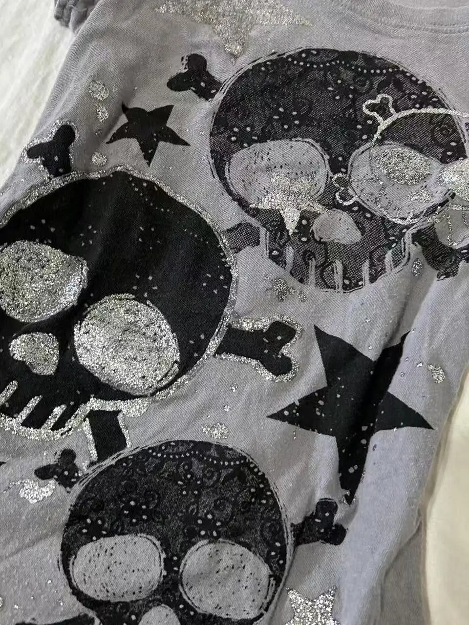 Japanese Y2k Women's Tees 2000s Hottie Clothes Tops Star Skull Graphic