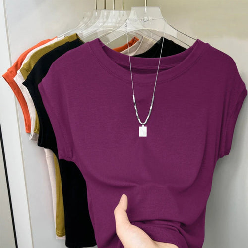 1pcs Women T Shirt Summer Sleeveless Round Neck Breathable Loose