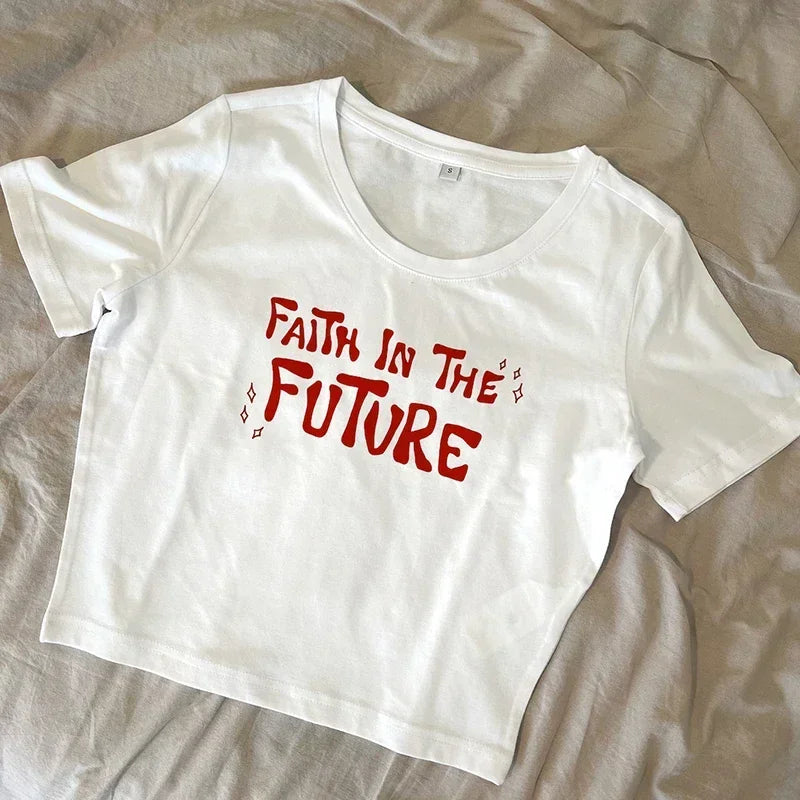 Faith in The Future Band Tours T Shirt Women Sexy Party Cropped Tops O