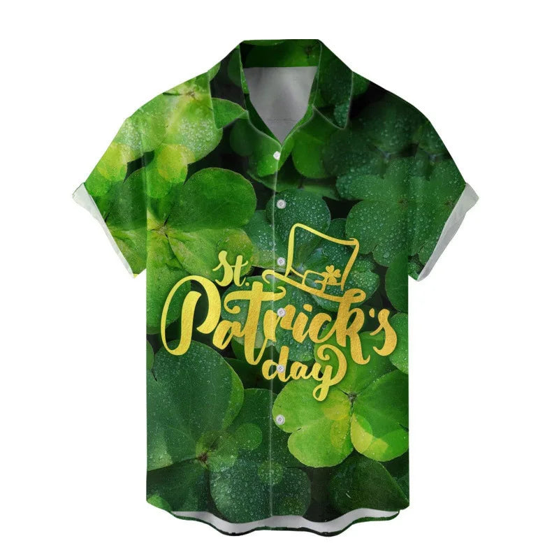 Summer Love Coconut Tree Printed Short Sleeve Shirt Loose Cuban Collar